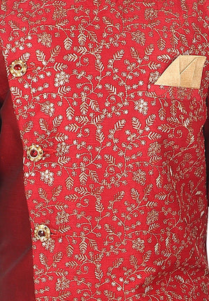 Ahhaaaa Ethnic Handwork Embroidery Sherwani Set For Boys