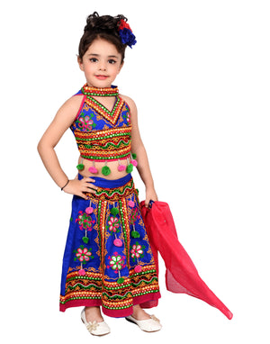 Ahhaaaa Girls Cotton Lehenga Choli with Dupatta Set