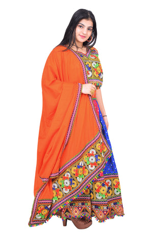 Ahhaaaa Girls Ghoomar Lehenga Choli with Dupatta Set for Kids