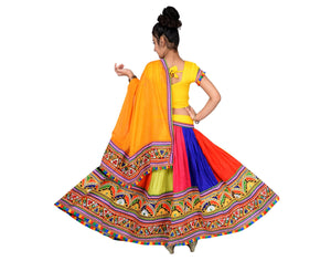 Ahhaaaa Girls Ghoomar Lehenga Choli with Dupatta Set for Kids