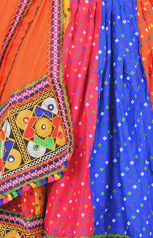 Ahhaaaa Girls Ghoomar Lehenga Choli with Dupatta Set for Kids