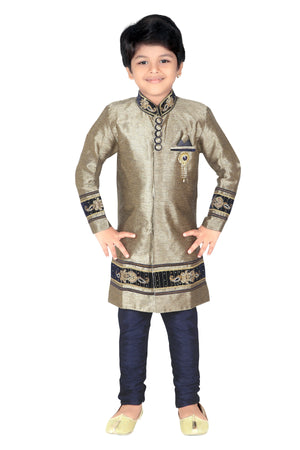 AHHAAAA Kid's Ethnic Sherwani and Breeches Set for Boys Blue
