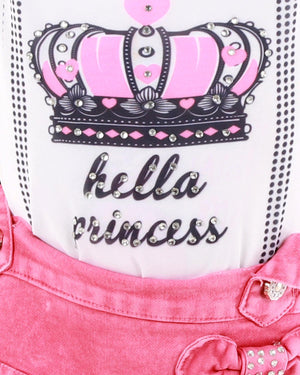 Ahhaaaa Kids Cotton Blend Top with Denim Skirt for Baby Girls