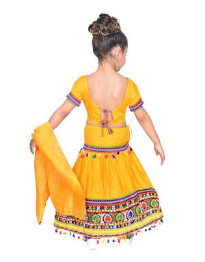 Ahhaaaa Kids Ethnic Cotton Blend Radha Dress Lehenga Choli Chania Choli Set Baby Girls