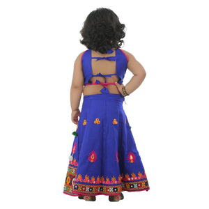 Ahhaaaa Kids Ethnic Cotton Blend Radha Dress Lehenga Choli Chania Choli Set For Baby Girls