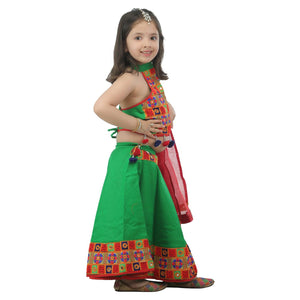 Ahhaaaa Kids Ethnic Cotton Blend Radha Dress Lehenga Choli Chania Choli Set For Baby Girls