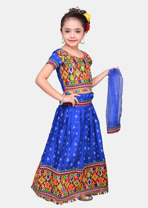 Ahhaaaa Kids Ethnic Cotton Blend Radha Dress Lehenga Choli Chania Choli Set For Baby Girls