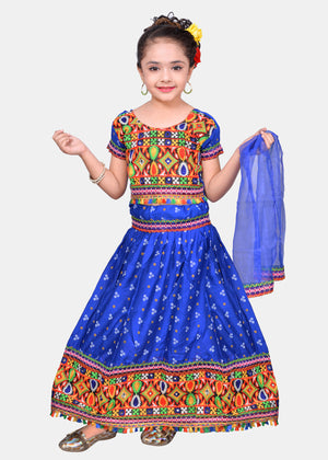 Ahhaaaa Kids Ethnic Cotton Blend Radha Dress Lehenga Choli Chania Choli Set For Baby Girls