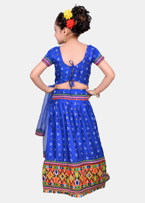 Ahhaaaa Kids Ethnic Cotton Blend Radha Dress Lehenga Choli Chania Choli Set For Baby Girls