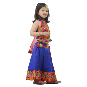 Ahhaaaa Kids Ethnic Cotton Blend Radha Dress Lehenga Choli Chania Choli Set For Baby Girls