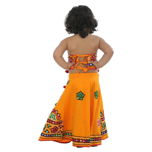 Ahhaaaa Kids Ethnic Cotton Blend Radha Dress Lehenga Choli Chania Choli Set For Baby Girls