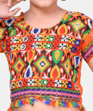 Ahhaaaa Kids Ethnic Cotton Blend Radha Dress Lehenga Choli Chania Choli Set For Baby Girls