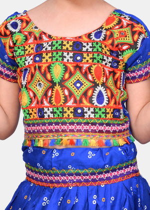 Ahhaaaa Kids Ethnic Cotton Blend Radha Dress Lehenga Choli Chania Choli Set For Baby Girls