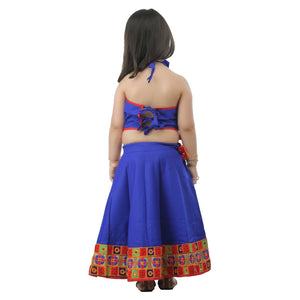 Ahhaaaa Kids Ethnic Cotton Blend Radha Dress Lehenga Choli Chania Choli Set For Baby Girls