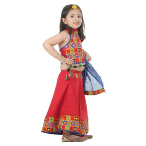 Ahhaaaa Kids Ethnic Cotton Blend Radha Dress Lehenga Choli Chania Choli Set For Baby Girls