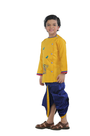 Ahhaaaa Kids Ethnic Cotton Krishna Dress Set for Boys