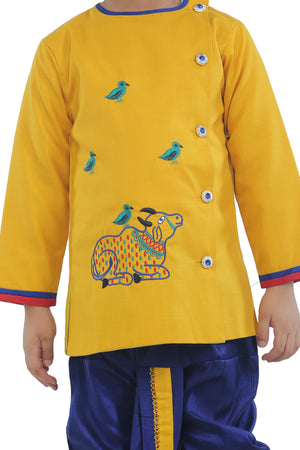 Ahhaaaa Kids Ethnic Cotton Krishna Dress Set for Boys