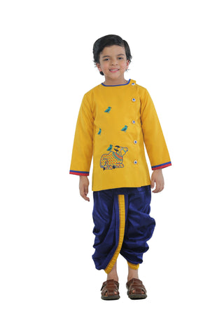 Ahhaaaa Kids Ethnic Cotton Krishna Dress Set for Boys