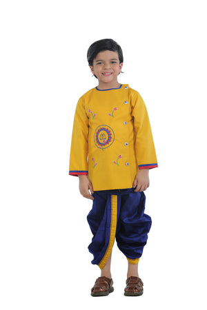 Ahhaaaa Kids Ethnic Cotton Krishna Dress Set for Boys