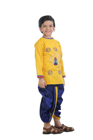 Ahhaaaa Kids Ethnic Cotton Krishna Dress Set for Boys