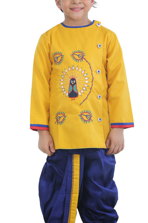 Ahhaaaa Kids Ethnic Cotton Krishna Dress Set for Boys