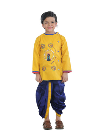 Ahhaaaa Kids Ethnic Cotton Krishna Dress Set for Boys