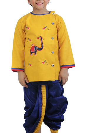 Ahhaaaa Kids Ethnic Cotton Krishna Dress Set for Boys
