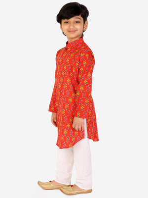 Ahhaaaa Kids Ethnic Cotton Printed Kurta Pyjama Set for Boys
