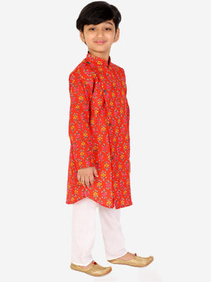 Ahhaaaa Kids Ethnic Cotton Printed Kurta Pyjama Set for Boys