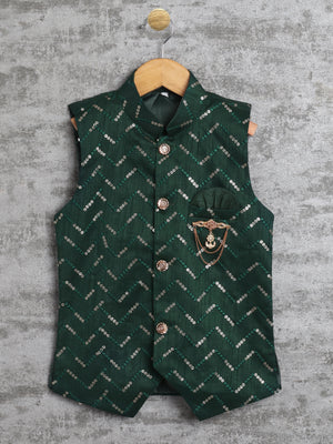 Ahhaaaa Kids Ethnic Indo Western Sherwani and Pyjama Set for Boys