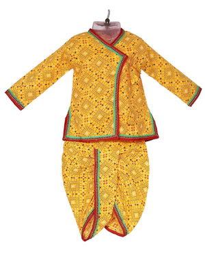 Ahhaaaa Kids Ethnic Krishna Dress Costume Wear For Boys 7-8 Years