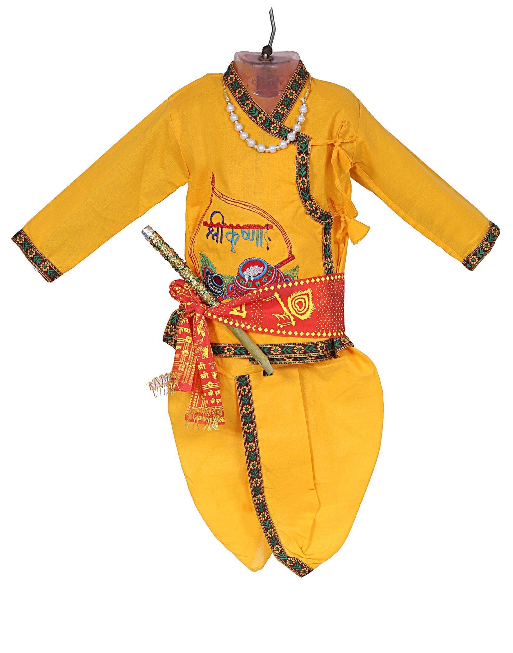 Ahhaaaa Kids Ethnic Krishna Dress Costume Wear For Boys