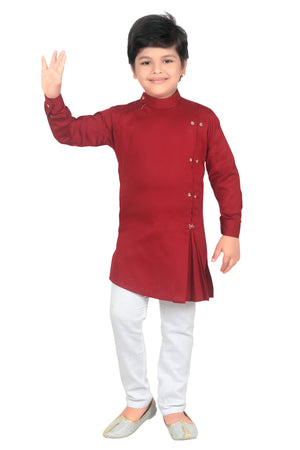 Ahhaaaa Kids Indian Ethnic Collection Kurta and Pyjama Set for Boys Maroon