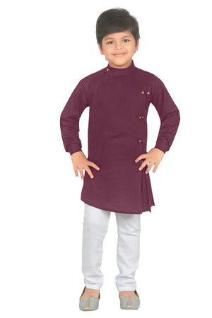 Ahhaaaa Kids Indian Ethnic Collection Kurta and Pyjama Set for Boys Wine