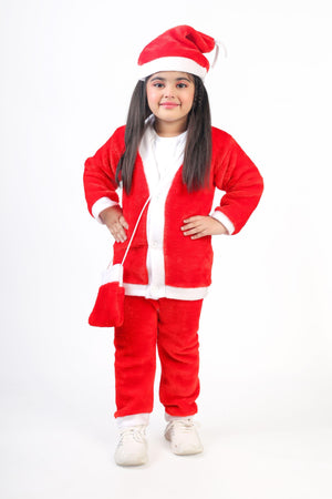 Ahhaaaa Kids Santa Claus Costume Christmas Dress for Girls and Boys Red