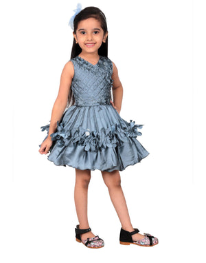 Ahhaaaa Olive Party Wear Dress for Baby Girls