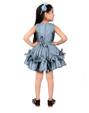 Ahhaaaa Olive Party Wear Dress for Baby Girls