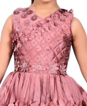 Ahhaaaa Olive Party Wear Dress for Baby Girls