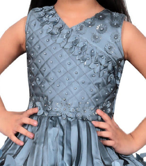 Ahhaaaa Olive Party Wear Dress for Baby Girls