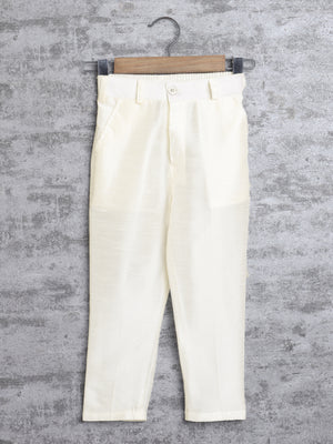 Kids Ethnic Cotton Silk Blend Sequin Print Indo-Western Sherwani Set for Boys