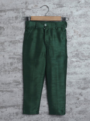 Kids Ethnic Cotton Silk Blend Sequin Print Indo-Western Sherwani Set for Boys