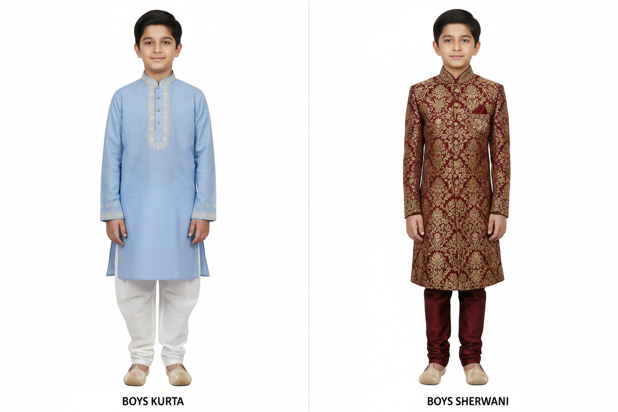 Kurta Set or Sherwani? How to Choose the Perfect Boys' Wedding Outfit