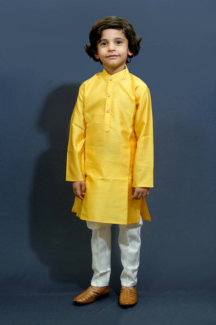 Ahhaaaa Kids Ethnic Silk Blend Kurta Pajama Set For Boys Kids