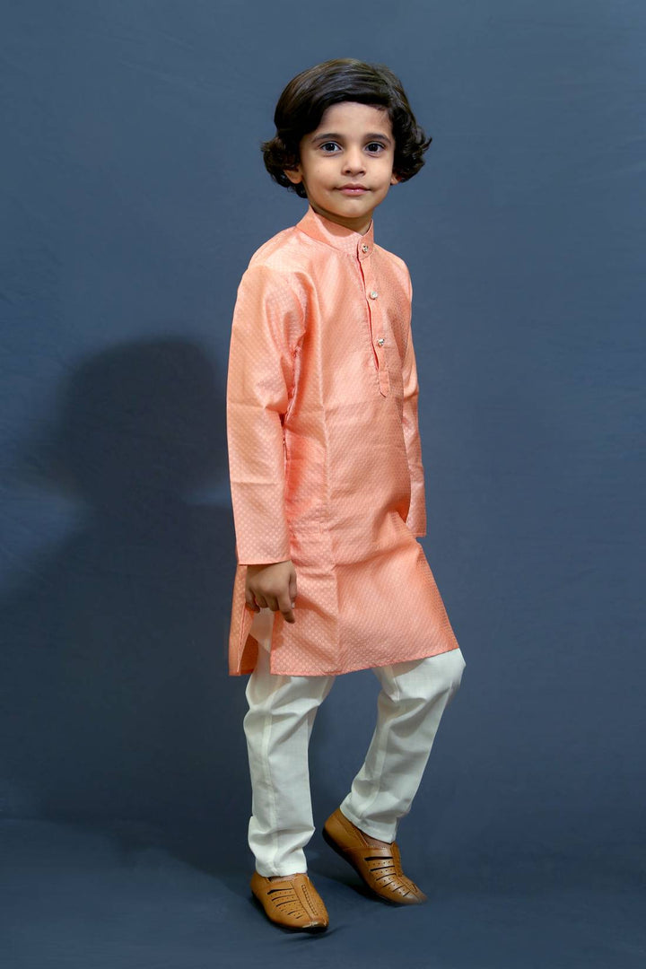 Ahhaaaa Kids Ethnic Silk Blend Kurta Pajama Set For Boys Kids