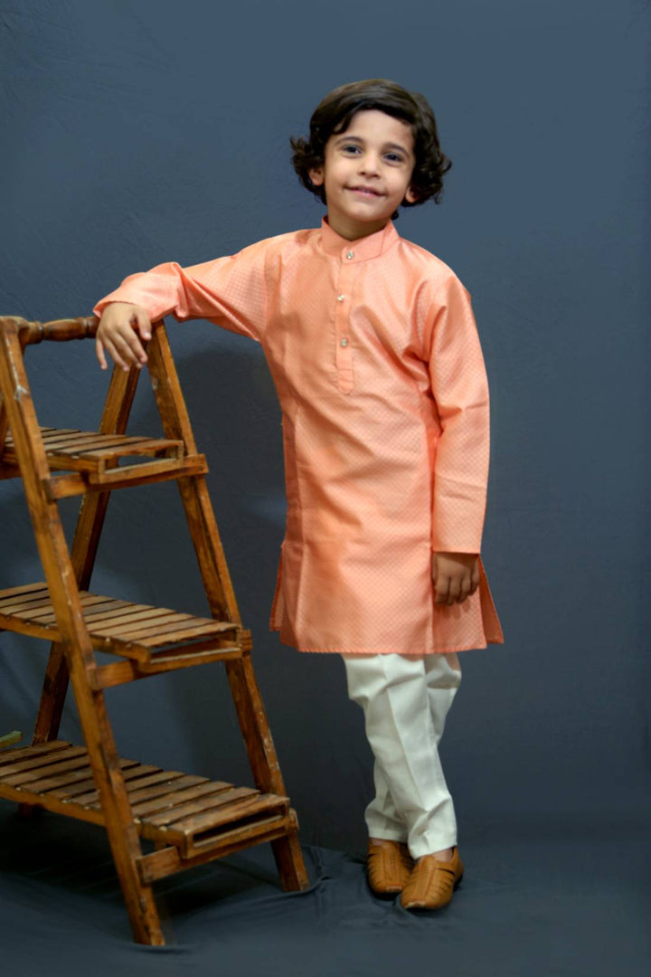 Ahhaaaa Kids Ethnic Silk Blend Kurta Pajama Set For Boys Kids