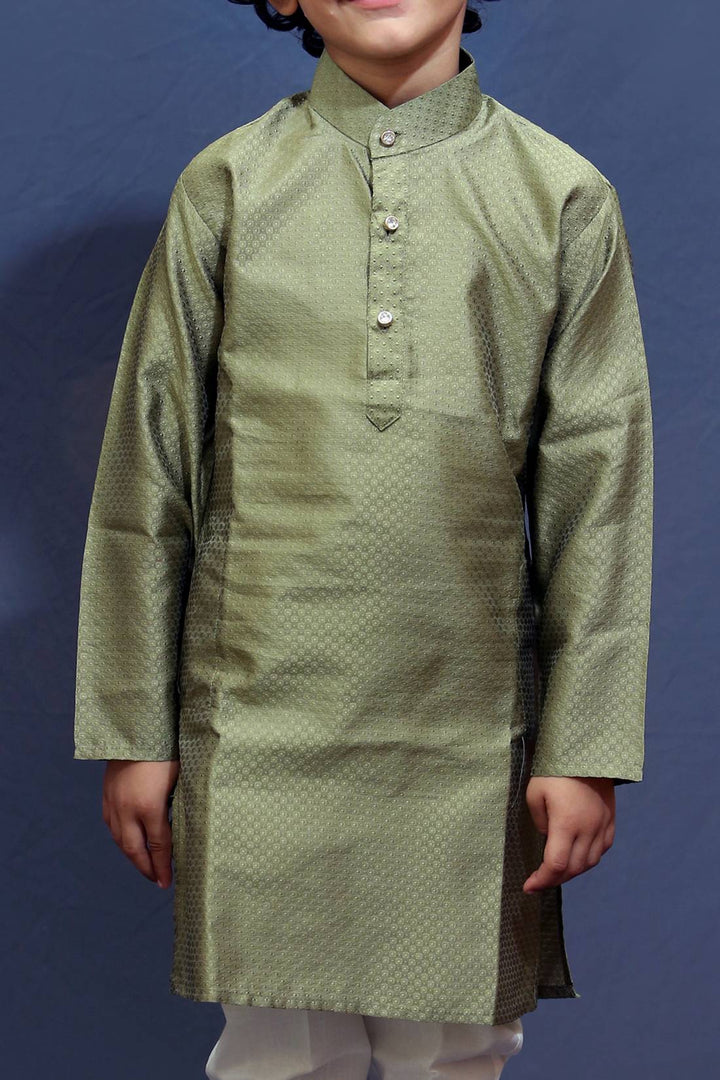 Ahhaaaa Kids Ethnic Silk Blend Kurta Pajama Set For Boys Kids