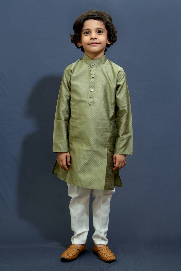 Ahhaaaa Kids Ethnic Silk Blend Kurta Pajama Set For Boys Kids