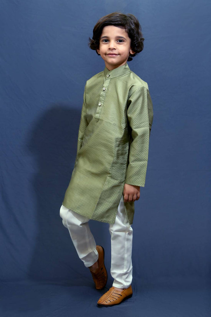 Ahhaaaa Kids Ethnic Silk Blend Kurta Pajama Set For Boys Kids