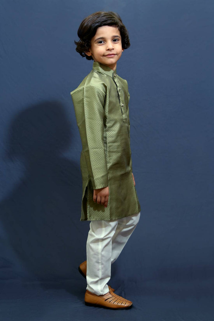 Ahhaaaa Kids Ethnic Silk Blend Kurta Pajama Set For Boys Kids