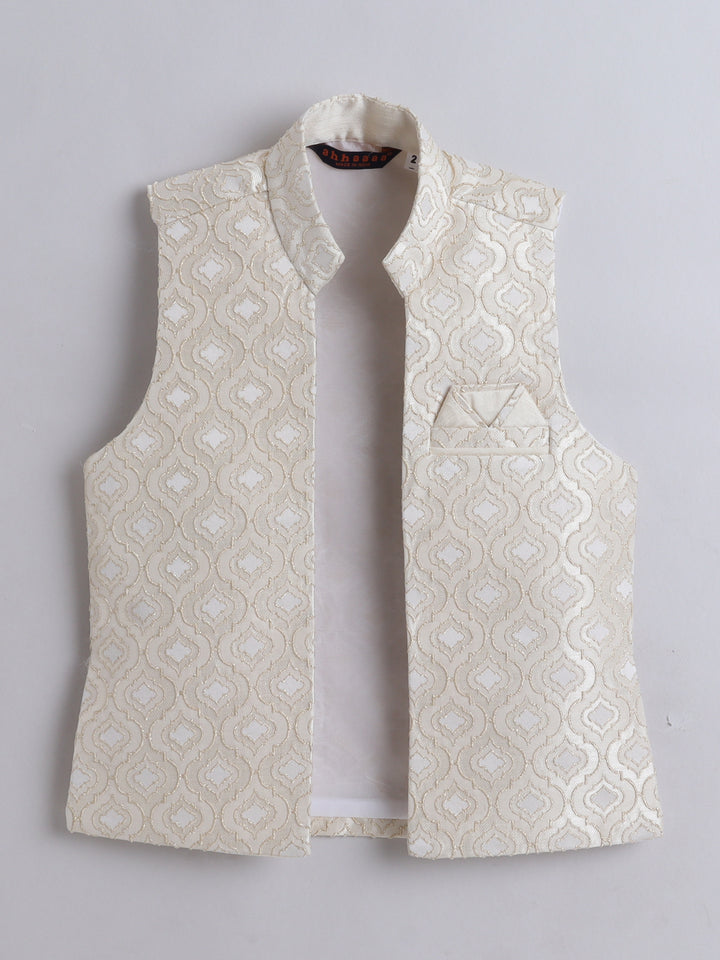 Ahhaaaa Kids Indian Ethnic Waistcoat Silk Kurta Pyjama Set Bollywood Style Wedding Ethnic for Boys